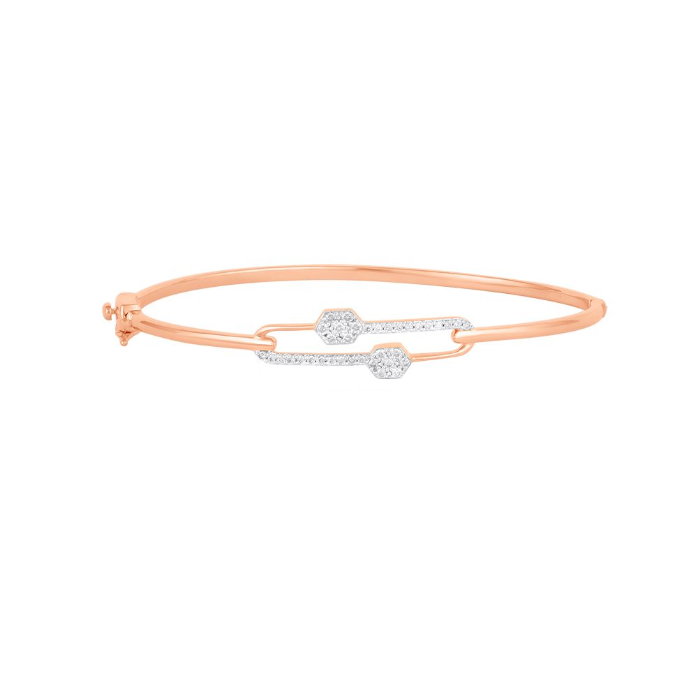 Classy Diamond Studded Rose Gold Bracelet-Bracelets-OBF24R05