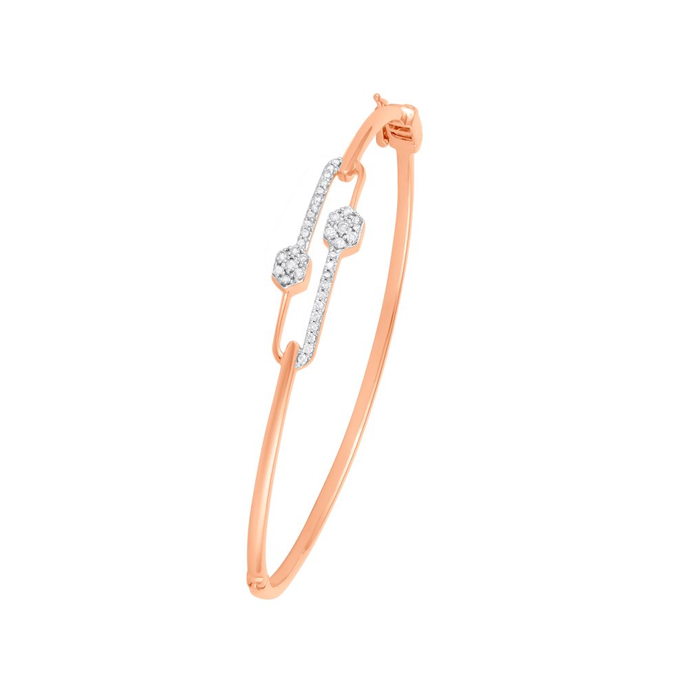 Classy Diamond Studded Rose Gold Bracelet-Bracelets-OBF24R05