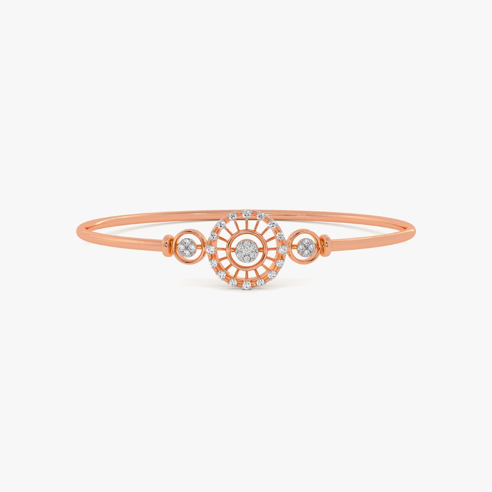 Captivating Floral Design Diamond Bracelet-Bracelets-OBF24R09