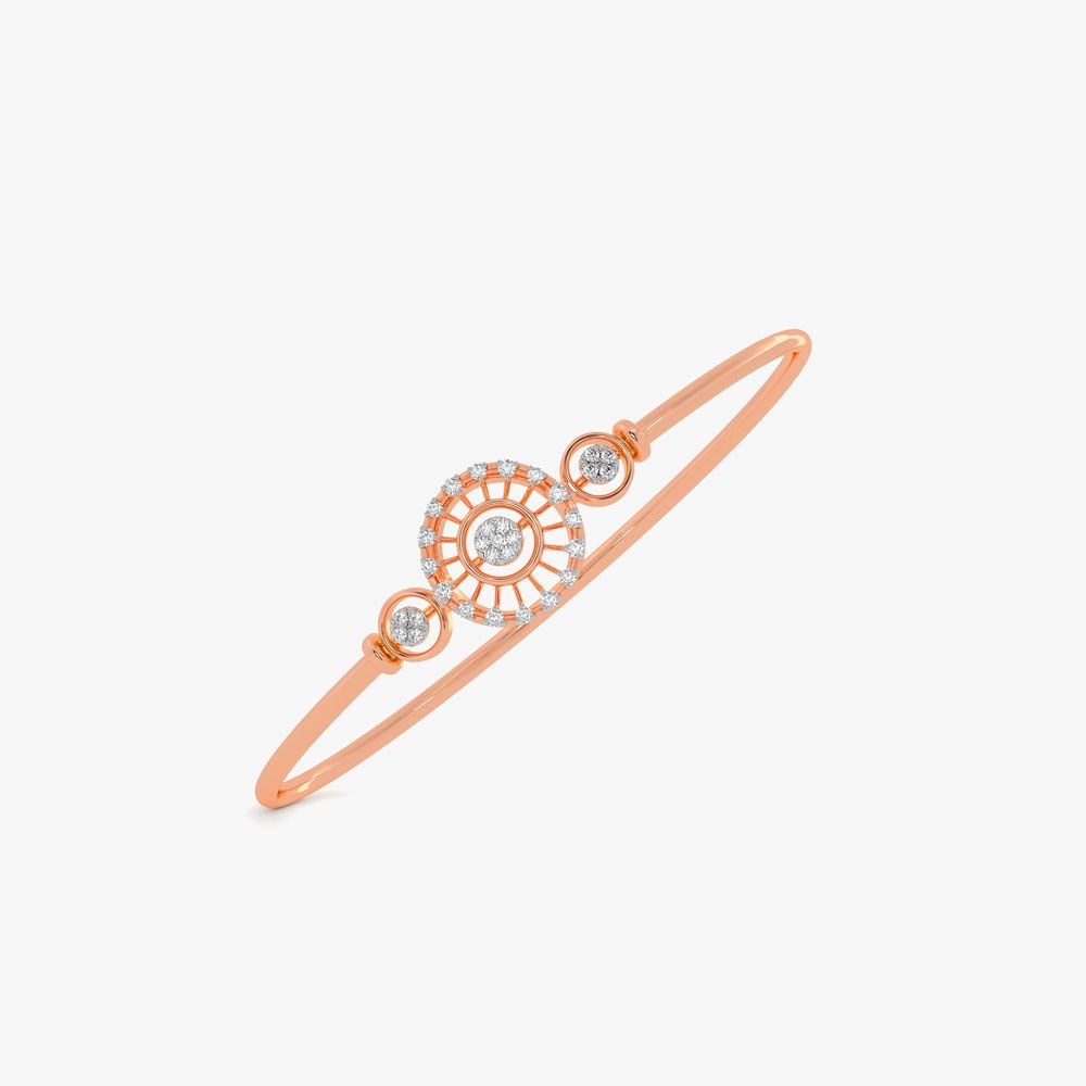 Captivating Floral Design Diamond Bracelet-Bracelets-OBF24R09