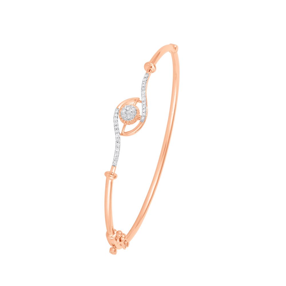 Eye Design Rose Gold and Diamond Bracelet-Bracelets-OBF24R10