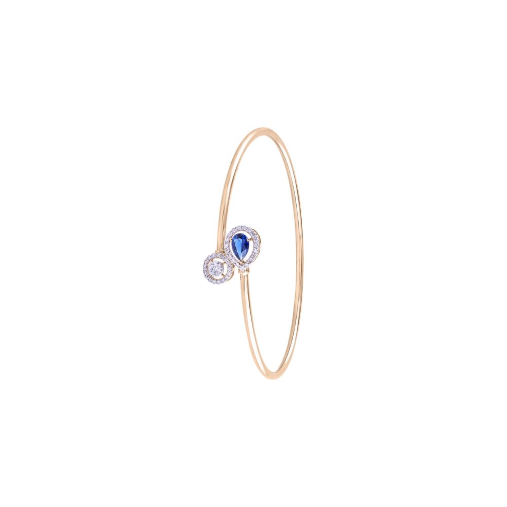 Simple Blue Sapphire and Diamond Bracelet-Bracelets-OBF24R11