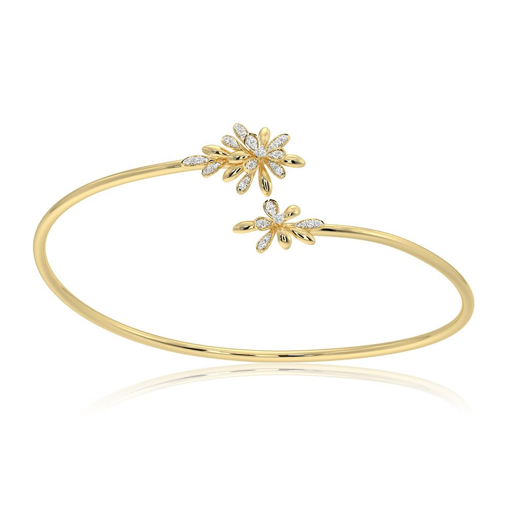 Beautiful Floral 14Kt Yellow Gold Bracelet-All Jewellery-OBF26R08
