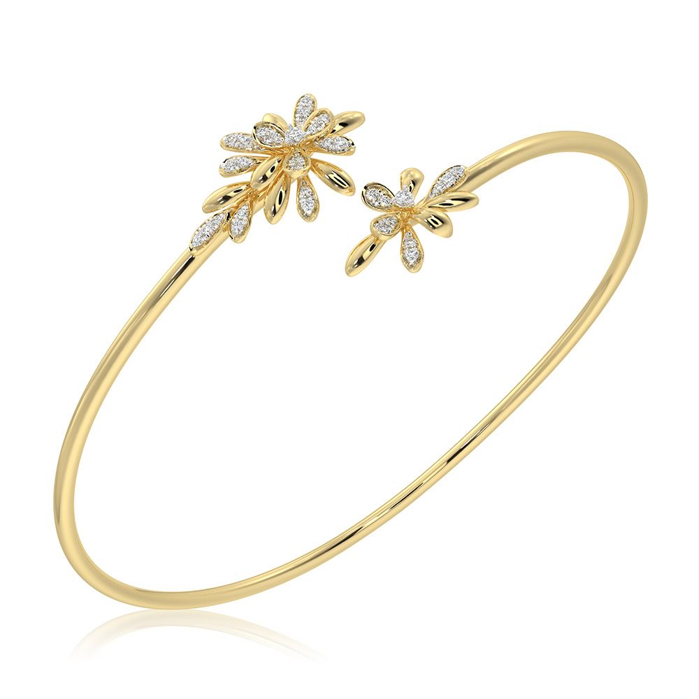 Beautiful Floral 14Kt Yellow Gold Bracelet-All Jewellery-OBF26R08