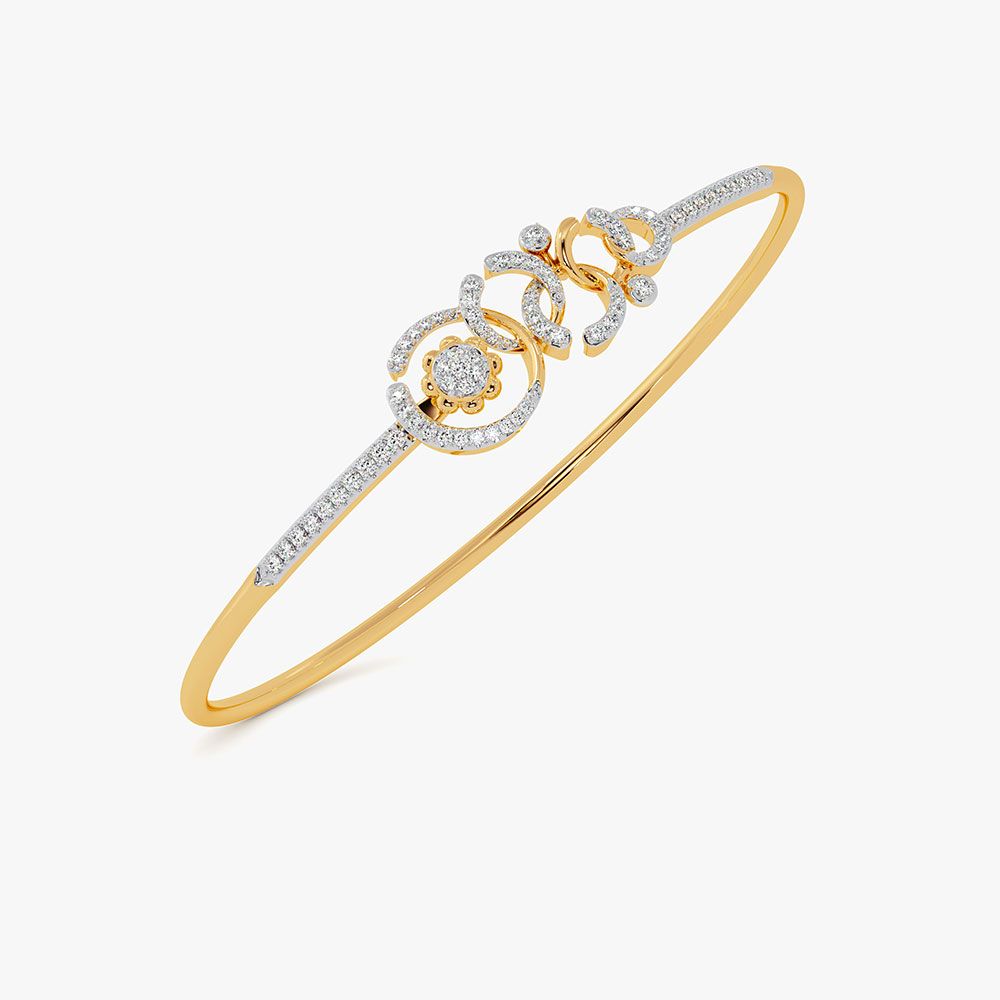 Exquisite Cosmos 14KT Diamond Openable Oval Bracelet-All Jewellery-OBF26R52