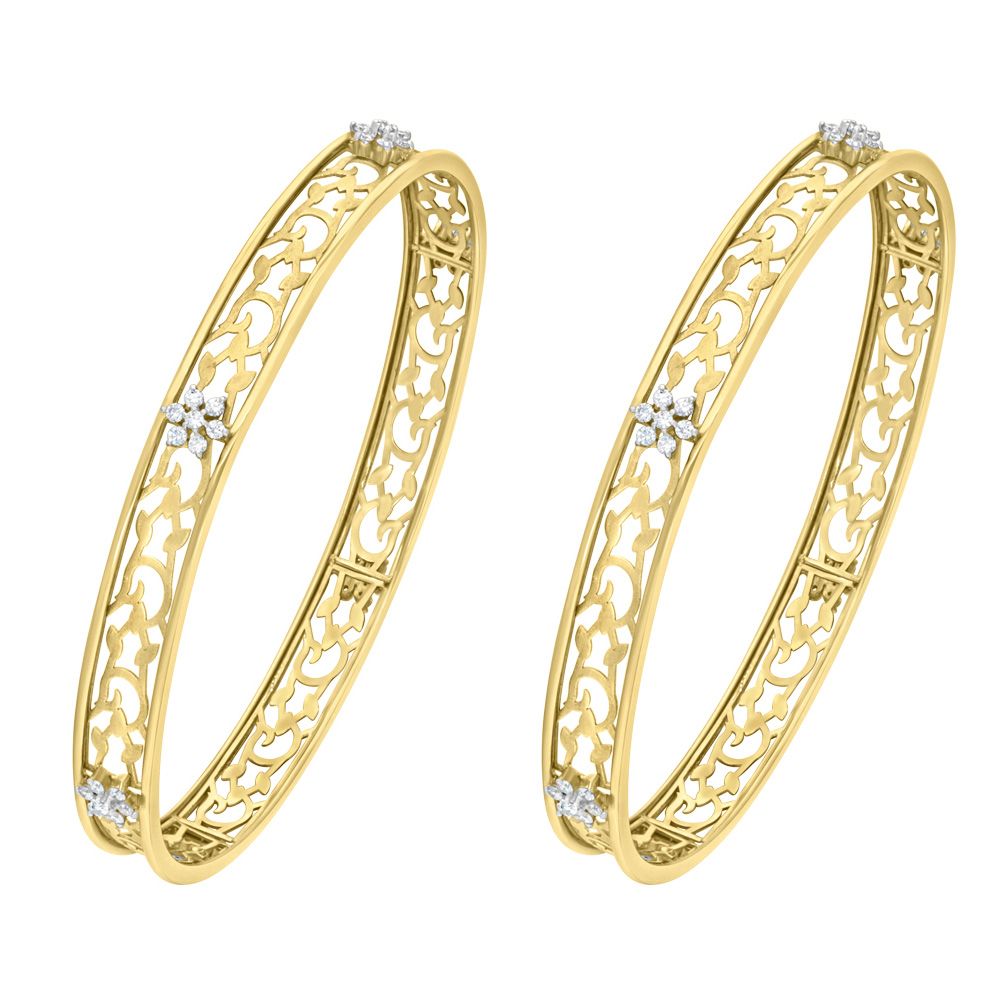 Exquisite Diamond Bangle Set of 2-Bangles-OBA17007