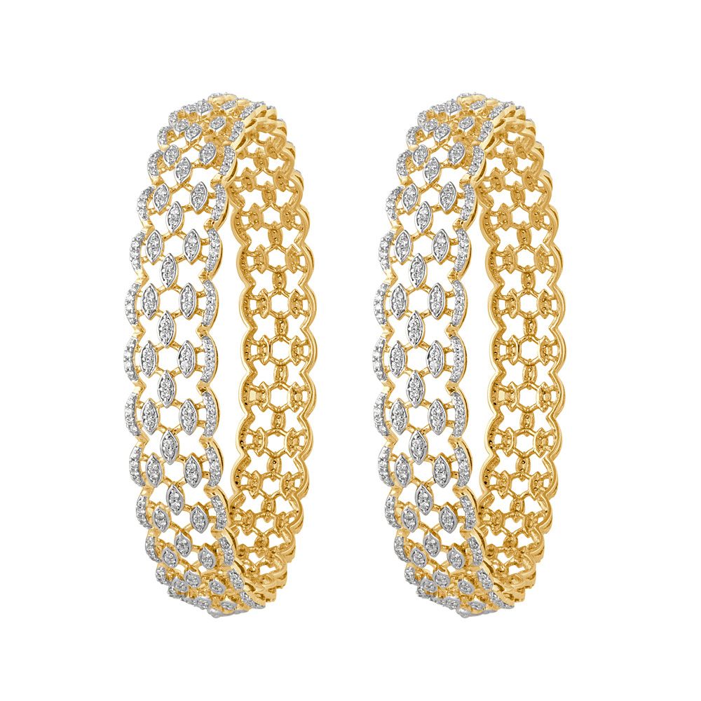 Delicate 18KT Rose Gold Bangle Set of 2-Bangles-OBA18053
