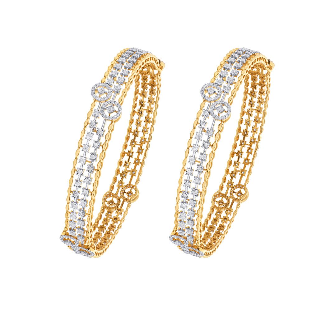 Sparkling Diamond Bangle Set of 2-All Jewellery-OBA19043