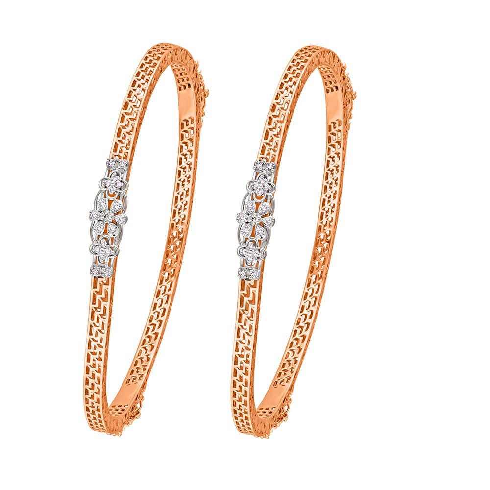 14KT Exquisite Rose Gold Astra Bangle Set of 2-All Jewellery-OBA20074