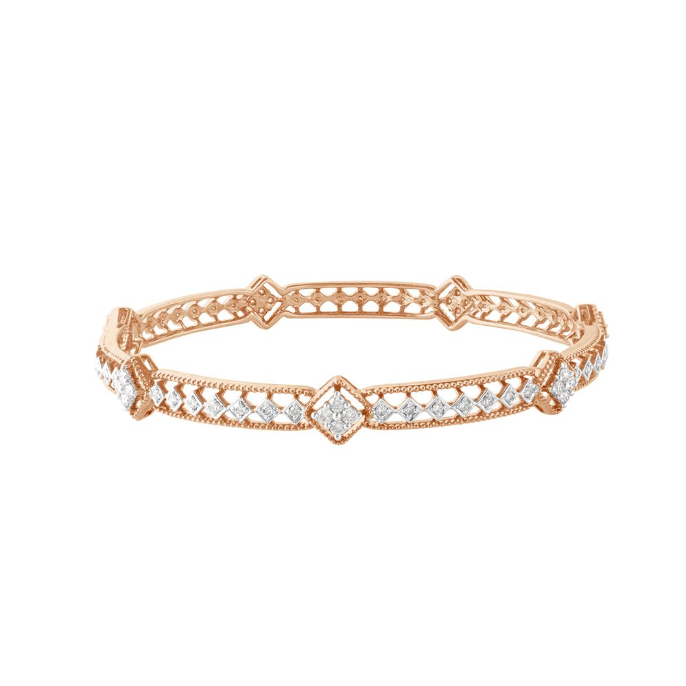 Geometric Pattern Diamond Bangle Set of 2-All Jewellery-OBA21022