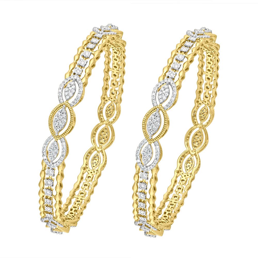 Stunning Yellow Gold Bangle in 14KT Set of 2-All Jewellery-OBA21023