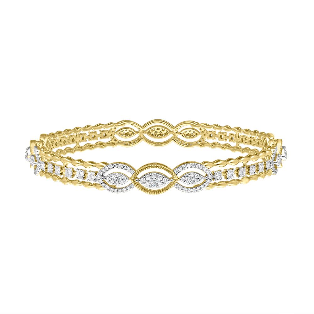 Stunning Yellow Gold Bangle in 14KT Set of 2-All Jewellery-OBA21023