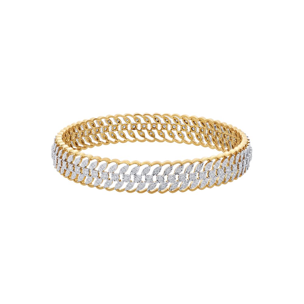 Modern Diamond Studded Bangle Set of 2-Bangles-OBA21033