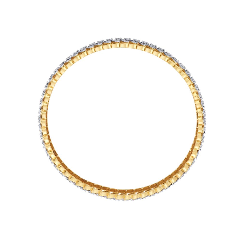 Modern Diamond Studded Bangle Set of 2-Bangles-OBA21033