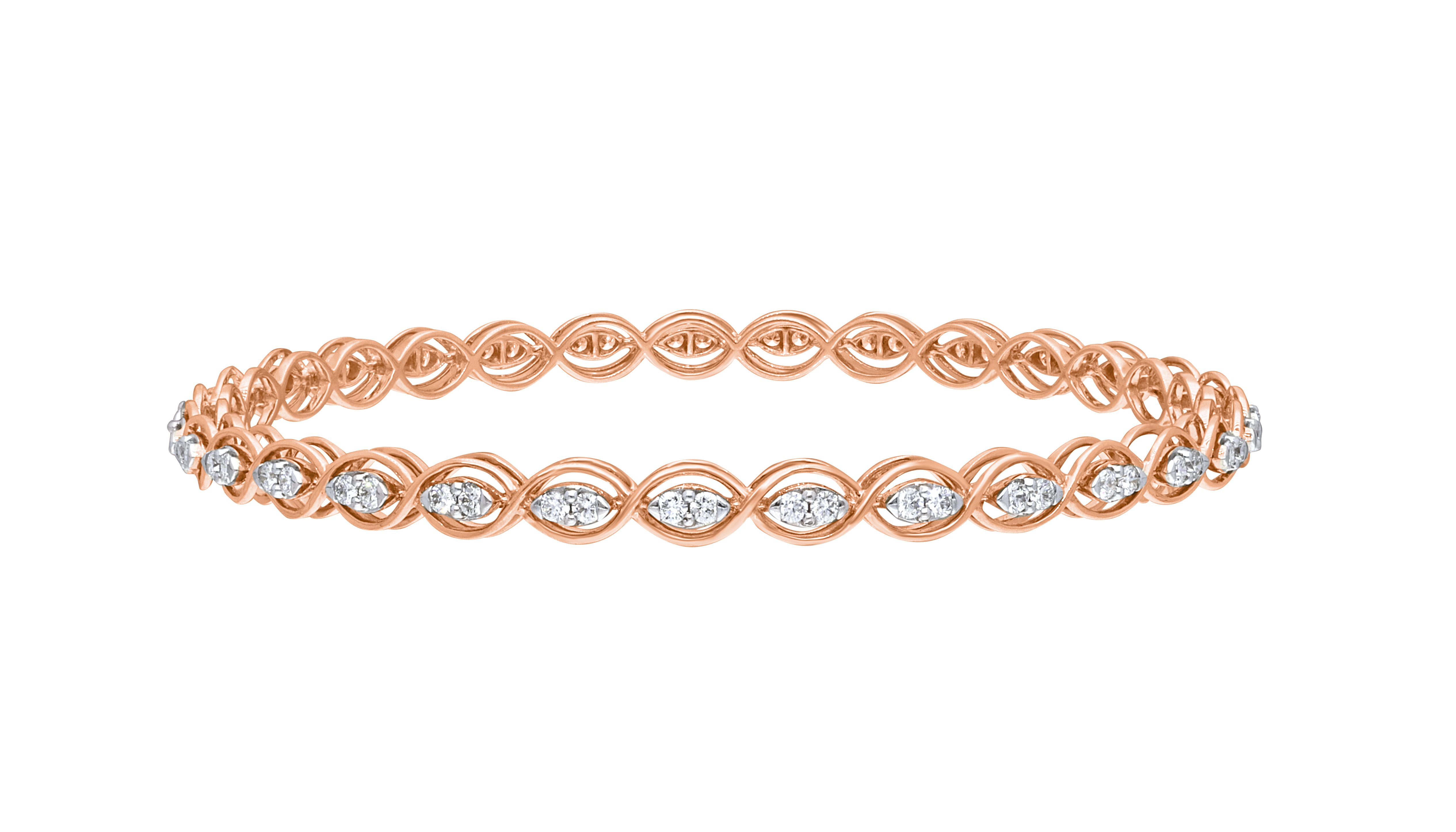 Contemporary 18KT Rose Gold Bangle Set of 2-All Jewellery-OBA22016