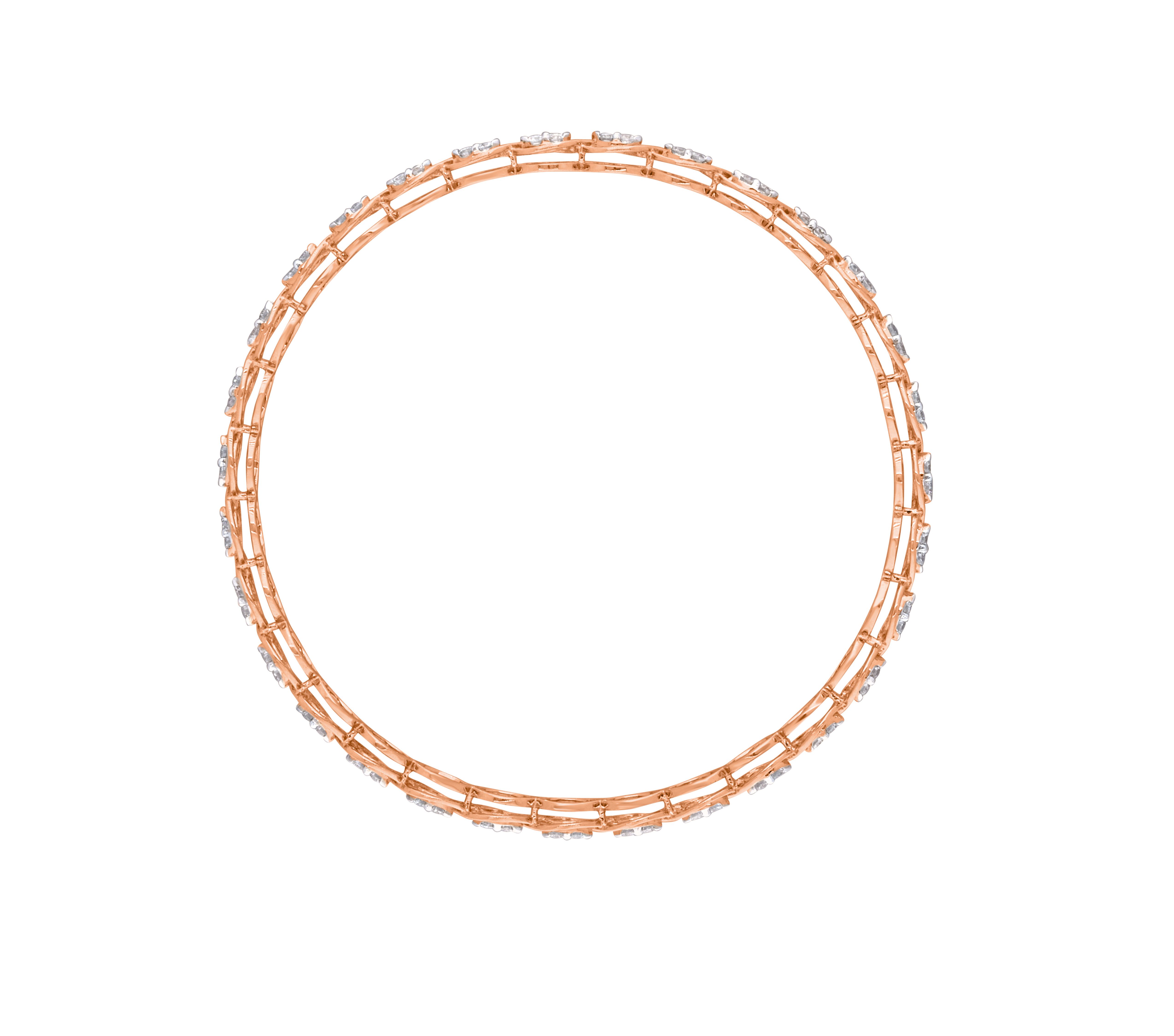 Contemporary 18KT Rose Gold Bangle Set of 2-All Jewellery-OBA22016