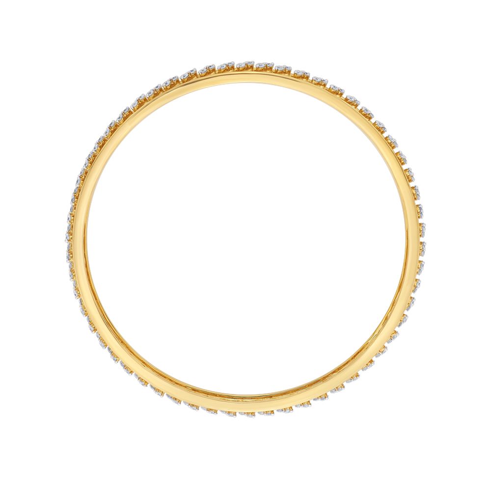 Sparkling Yellow Gold Diamond Bangle-Bangles-OBA22031