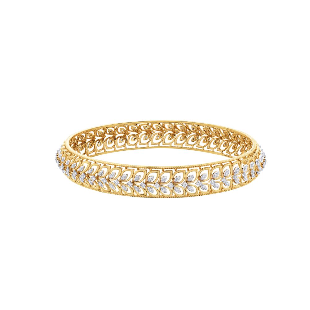 Quirky Gold and Diamond Bangle Set of 2-All Jewellery-OBA23007