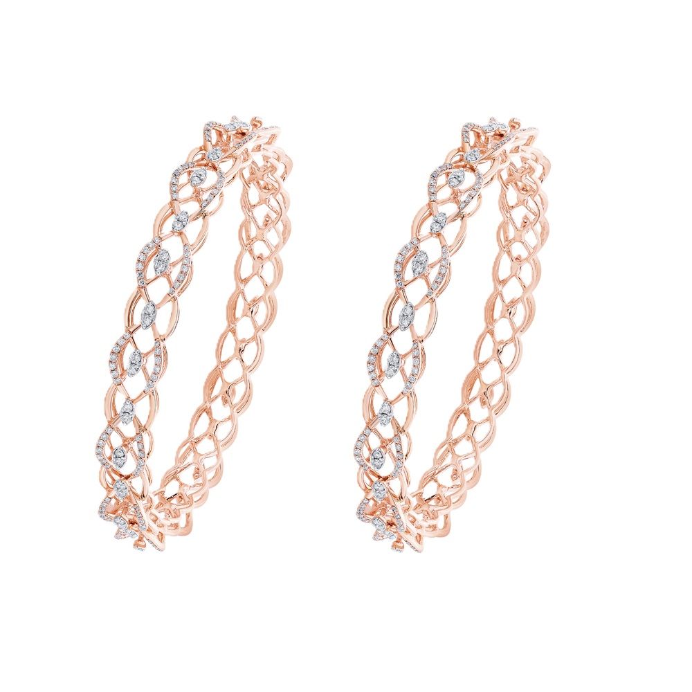 Opulent Rose Gold Diamond Bangle-All Jewellery-OBA23013