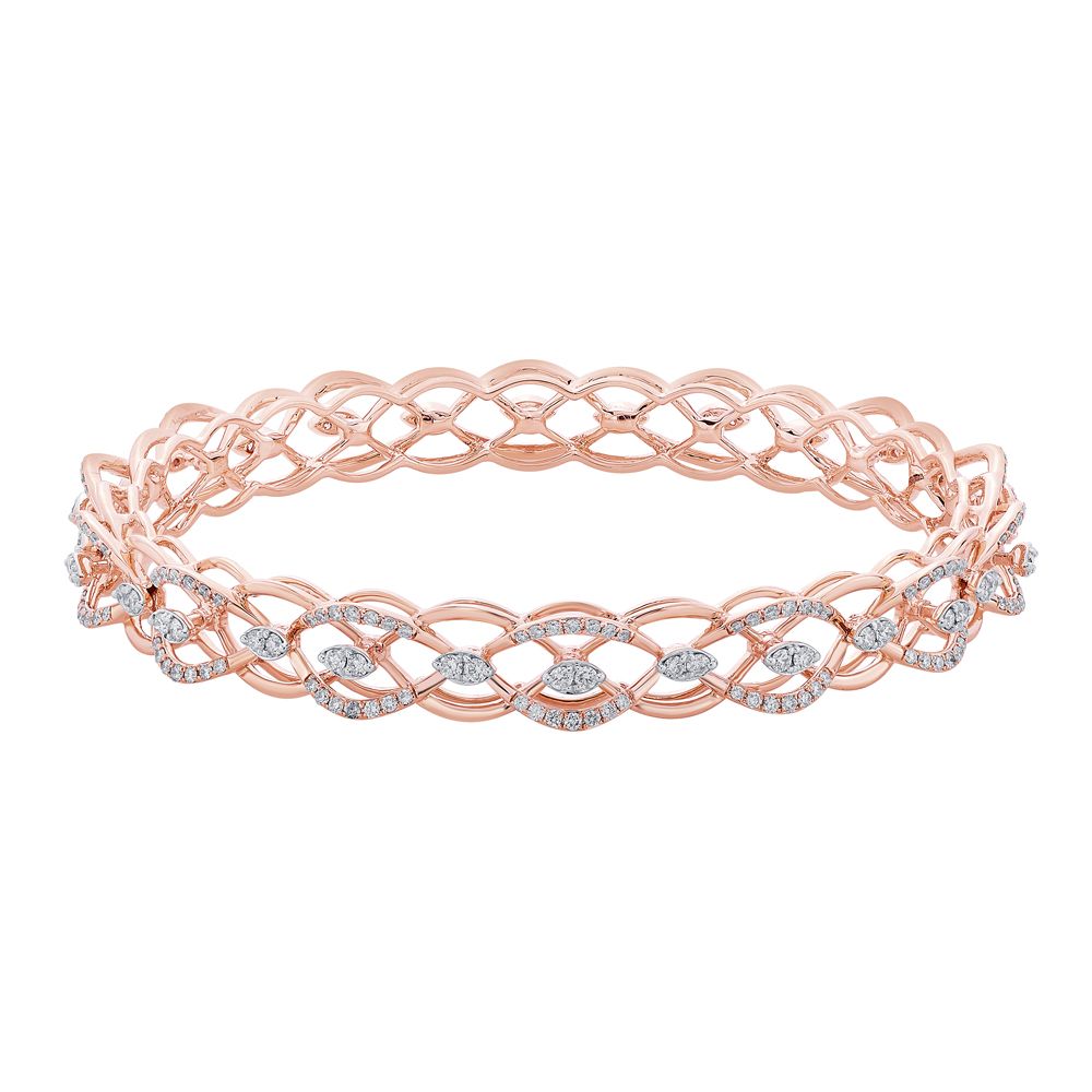 Opulent Rose Gold Diamond Bangle-All Jewellery-OBA23013