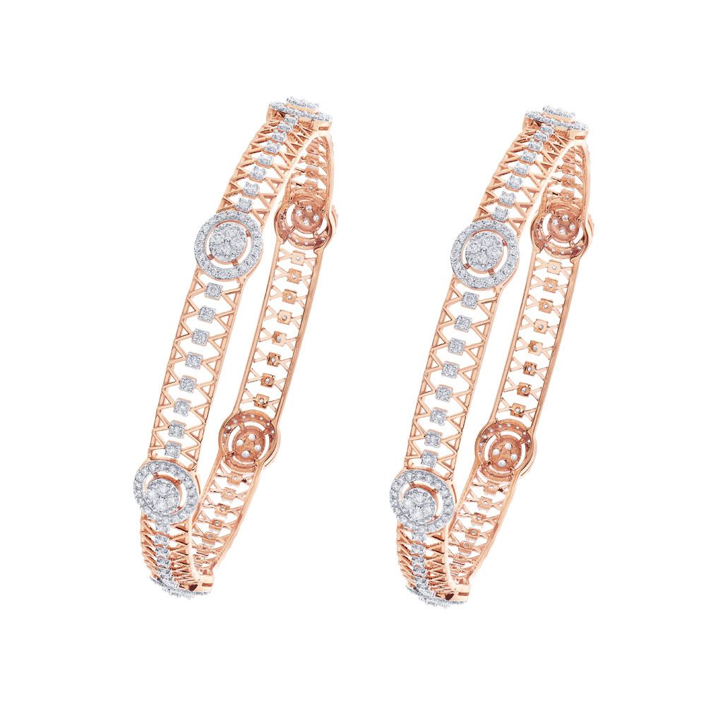 Enduring 18KT Rose Gold Bangle Set of 2-All Jewellery-OBA23018