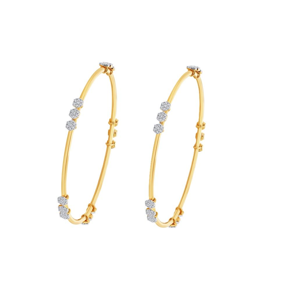 Glimmering 3-circles Diamond Bangle-Bangles-OBA23026