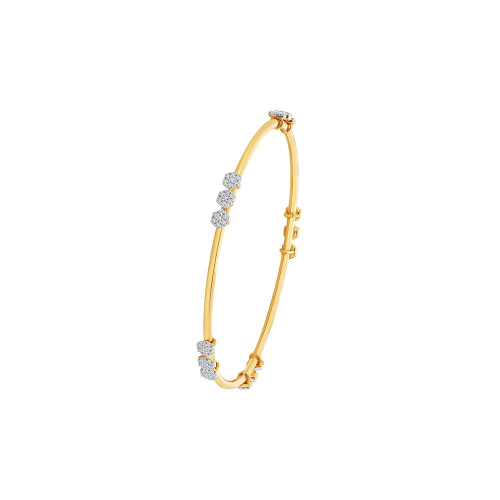 Glimmering 3-circles Diamond Bangle-Bangles-OBA23026