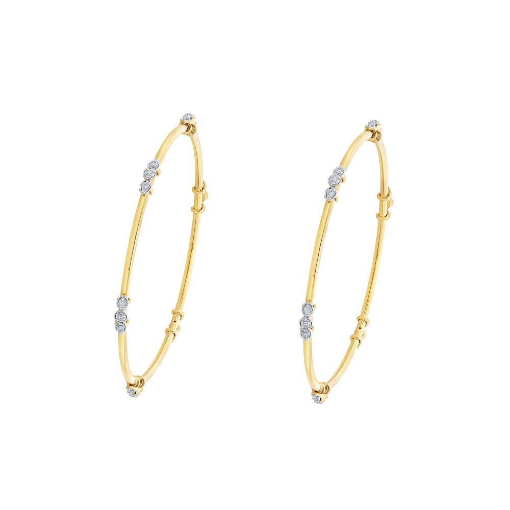 Simple Diamond Embellished Bangle Set of 2-Bangles-OBA23027