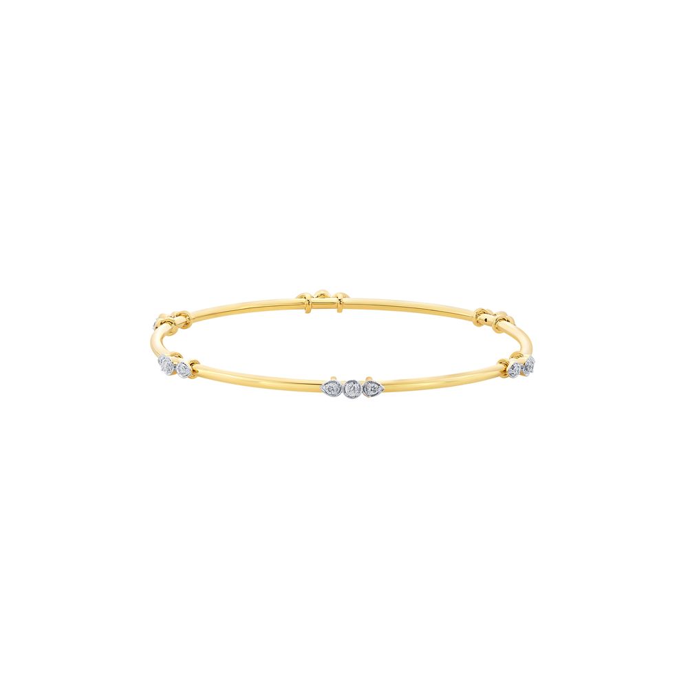 Simple Diamond Embellished Bangle Set of 2-Bangles-OBA23027