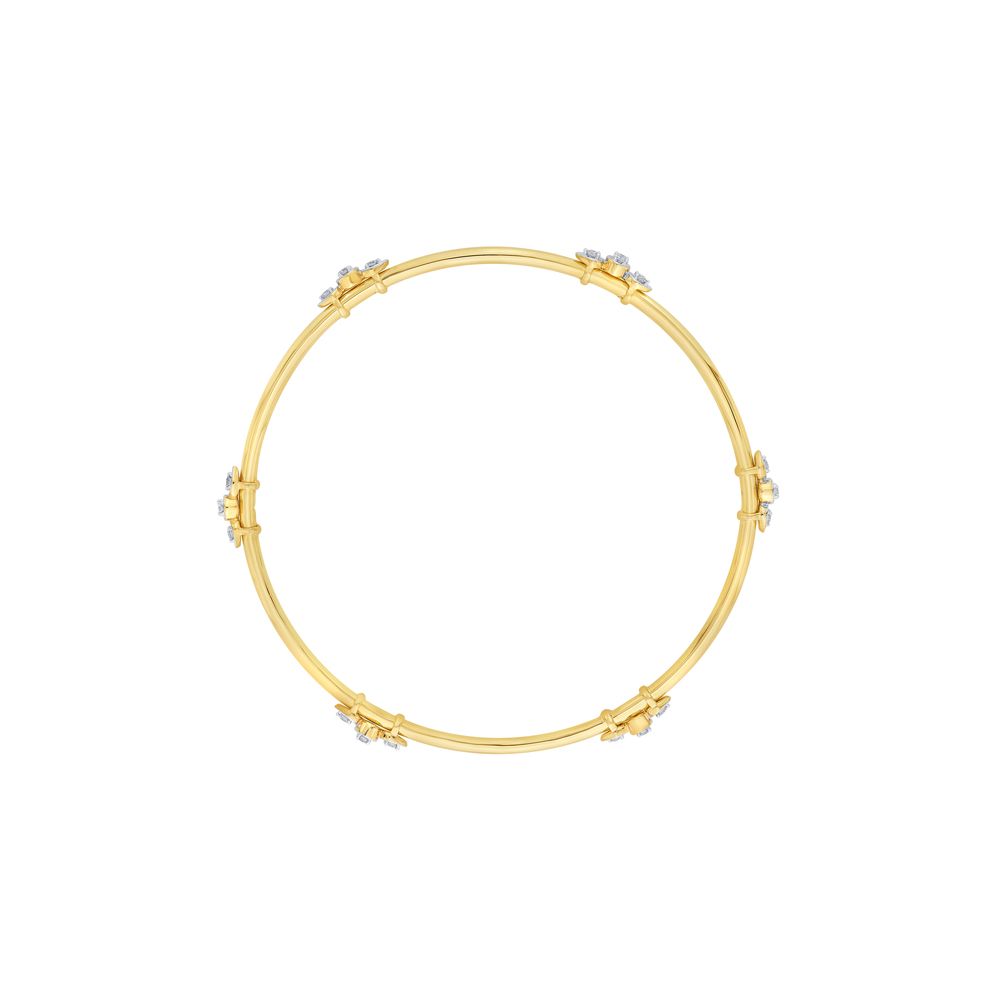 Simple Diamond Embellished Bangle Set of 2-Bangles-OBA23027