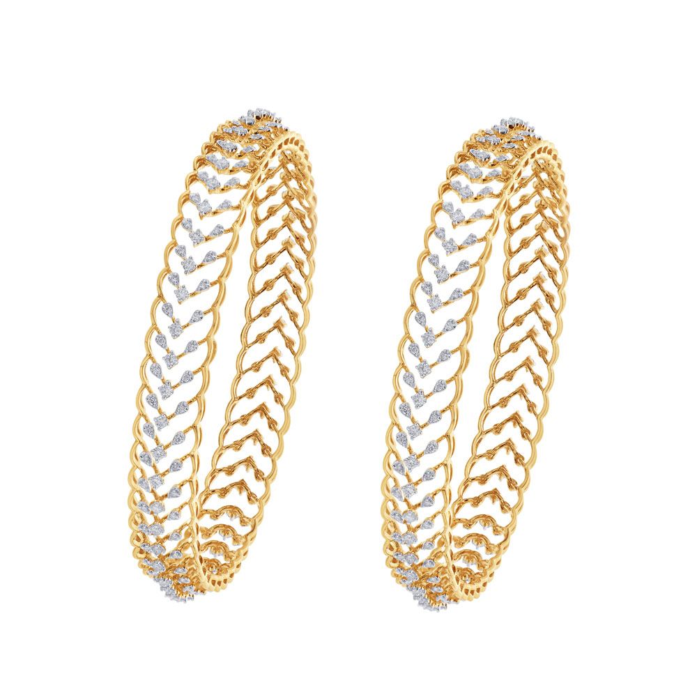 Exquisite 18KT Yellow Gold Bangle Set of 2-All Jewellery-OBA23029