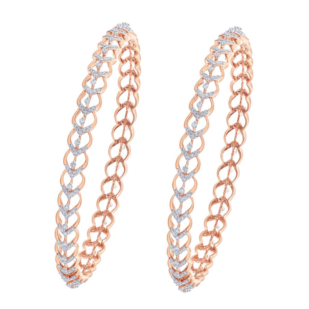Gleaming Rose Gold Bangle Set of 2-All Jewellery-OBA23030