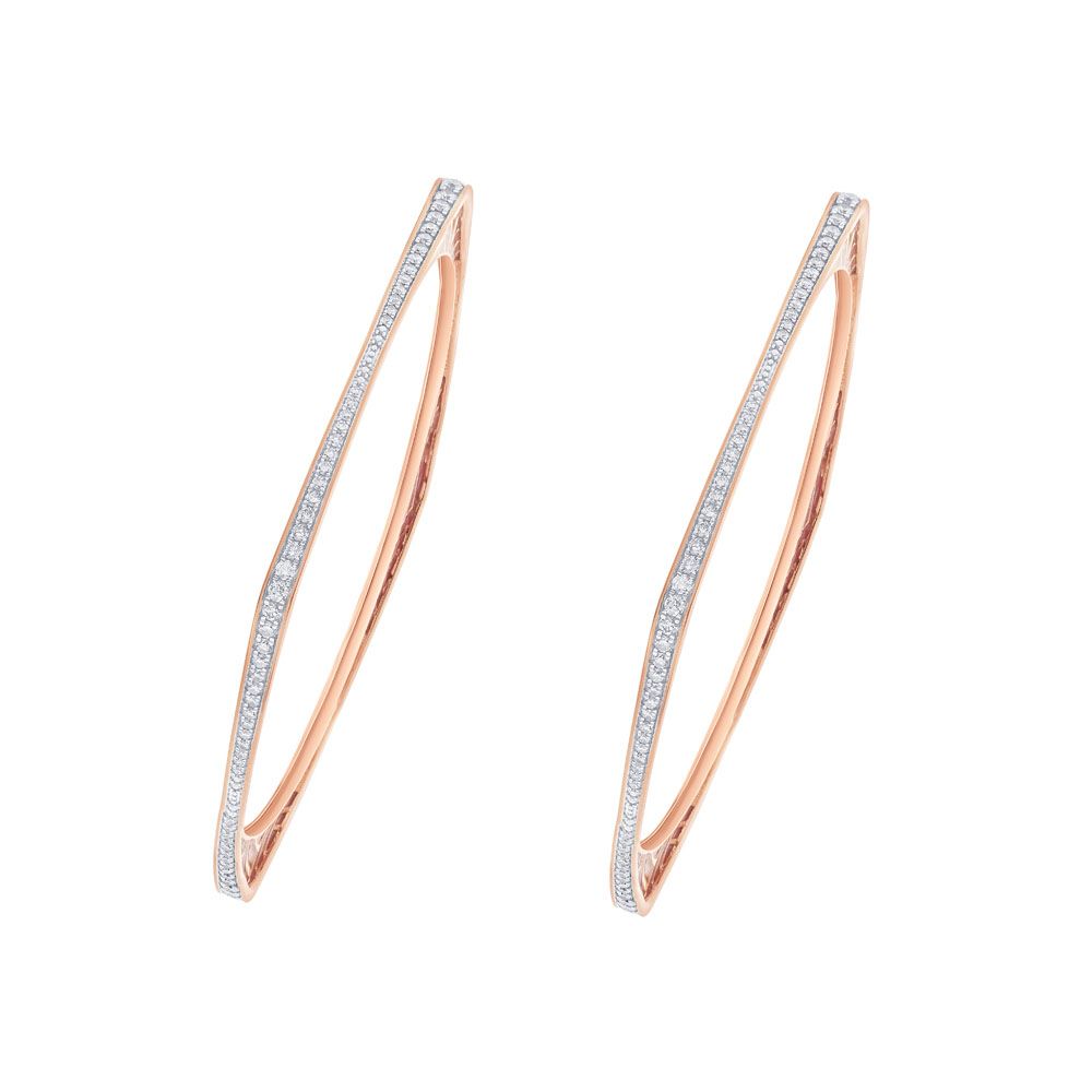 Stunning Rose Gold and Diamond Bangle Set of 2-All Jewellery-OBA23032