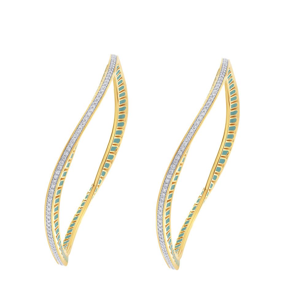 Dazzling 18KT Yellow Gold and Diamond Bangle Set of 2-All Jewellery-OBA23033