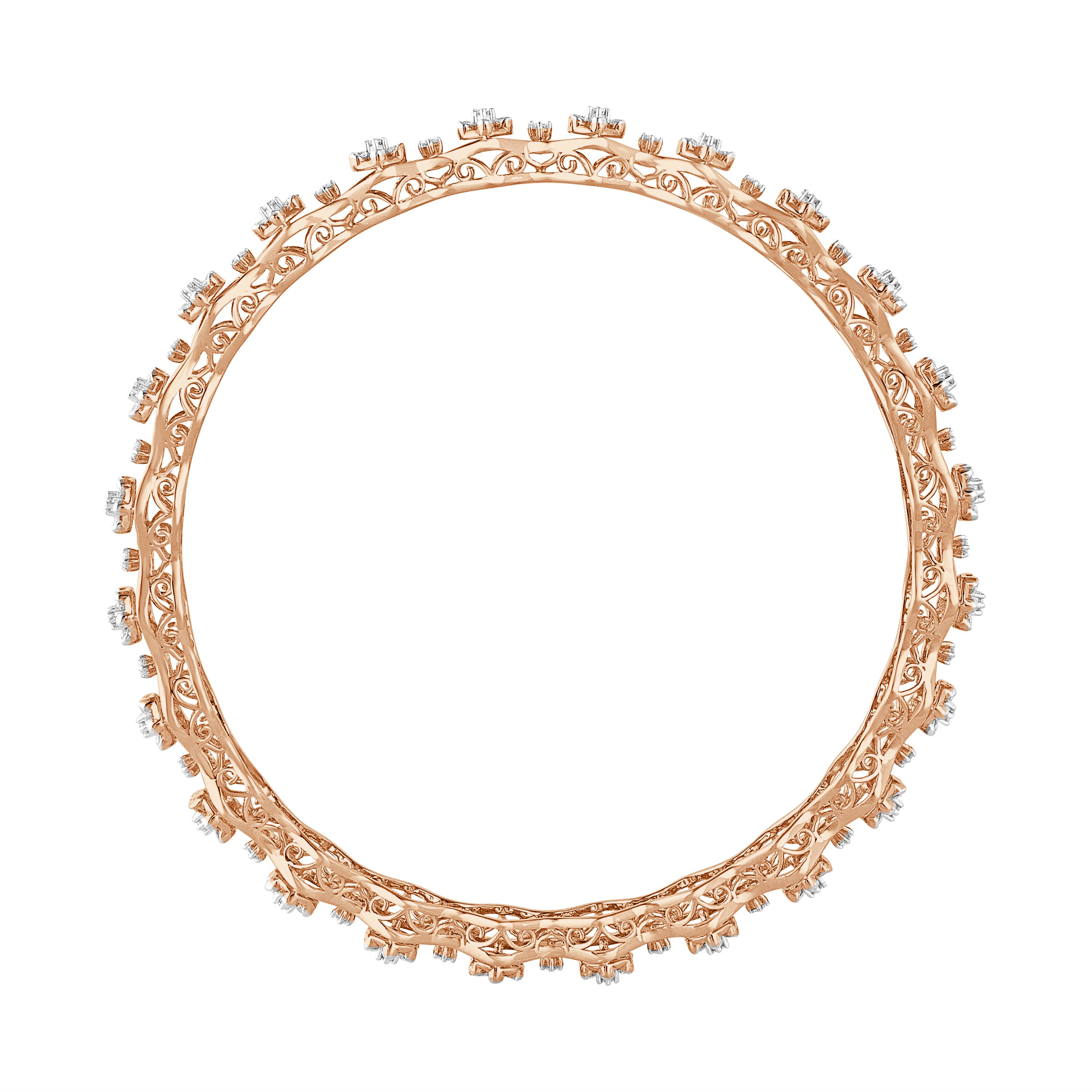 Patterned Gold Bangle Set of 2-Bangles-OBA23034