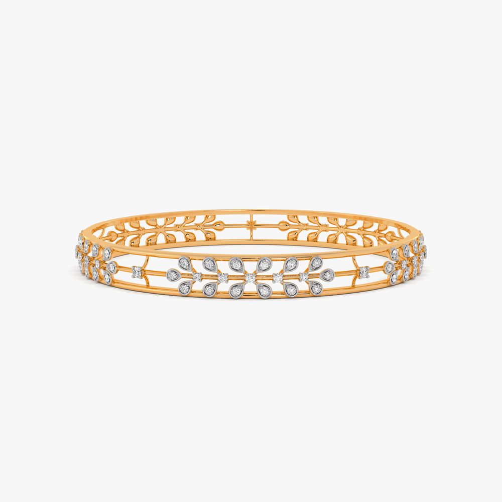 Exquisite Filigree Diamond Astra Bangle Set of 2-All Jewellery-OBA23036