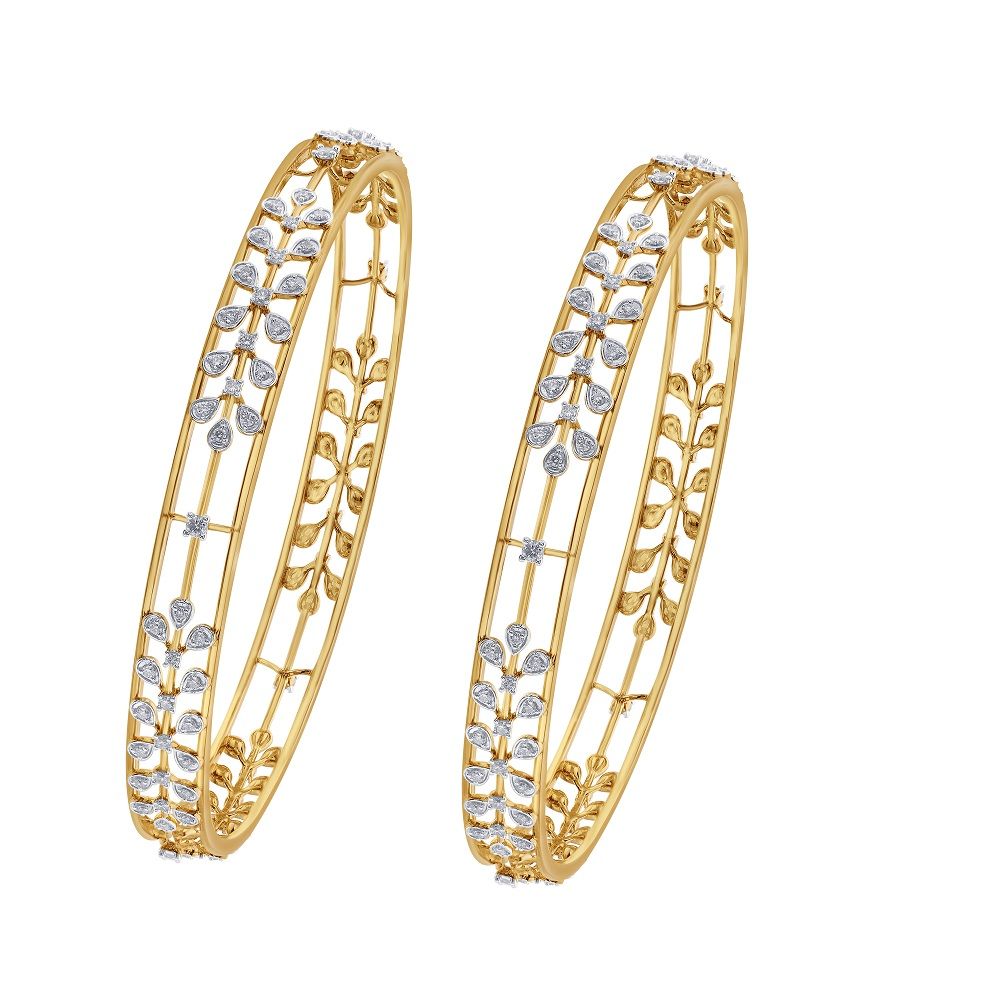 Exquisite Filigree Diamond Astra Bangle Set of 2-All Jewellery-OBA23036