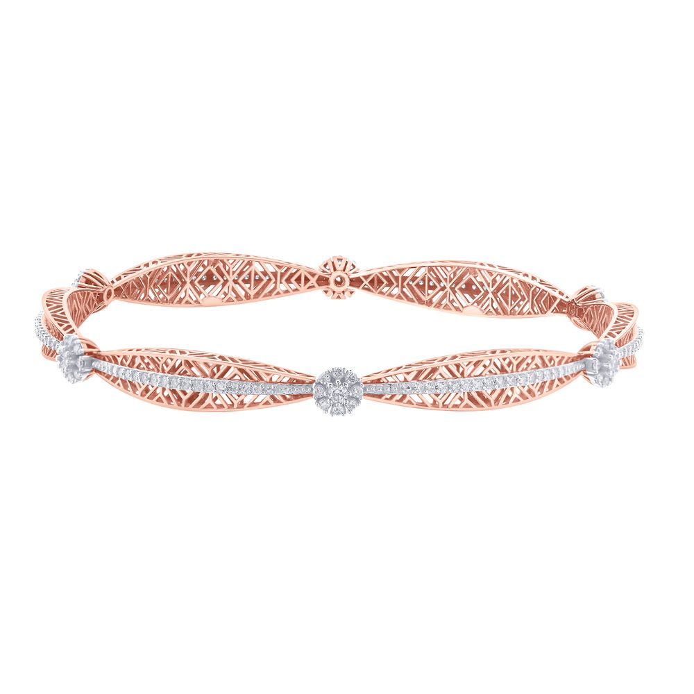 Sparkling Slender Diamond and Gold Astra Bangle Set of 2-All Jewellery-OBA23037