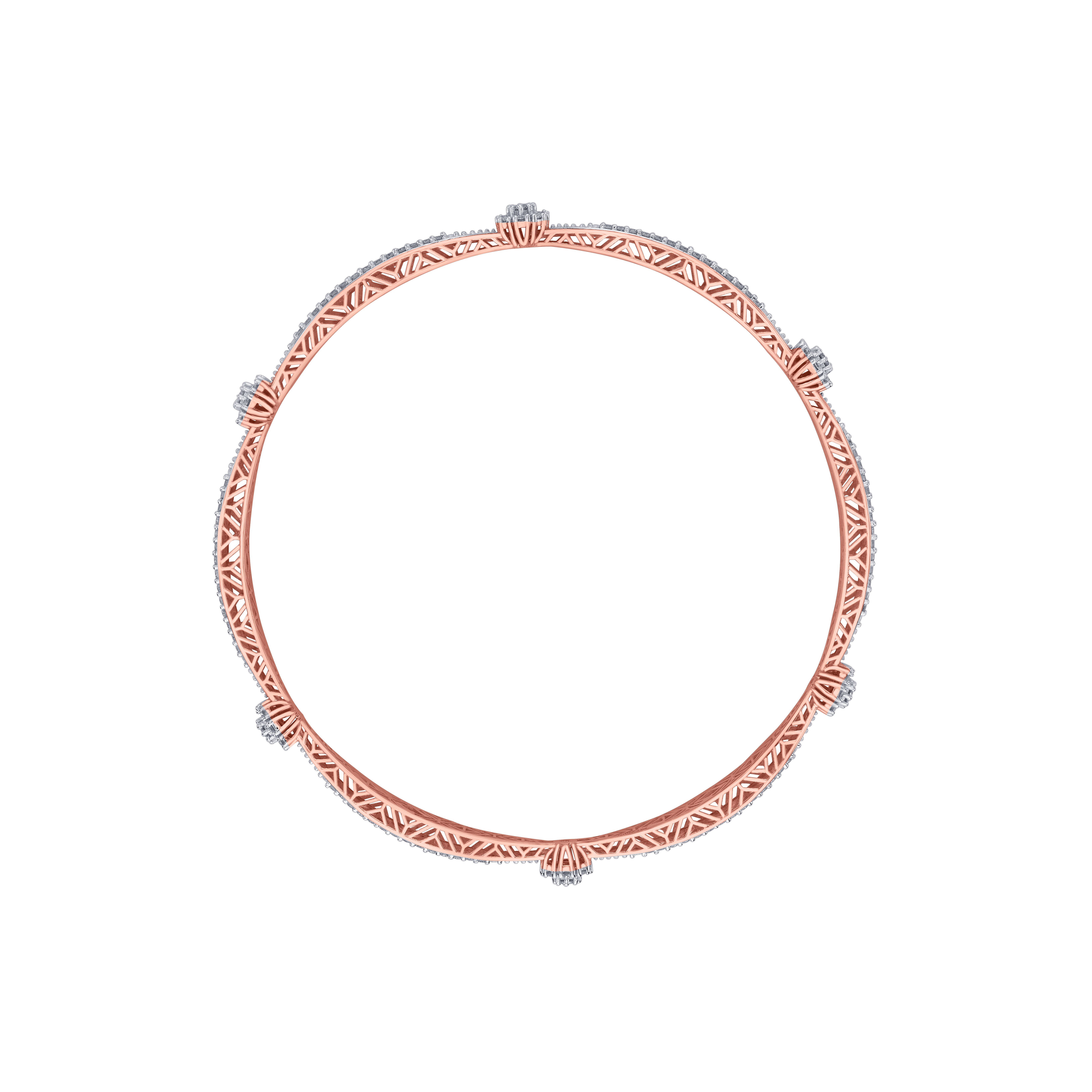 Sparkling Slender Diamond and Gold Astra Bangle Set of 2-All Jewellery-OBA23037