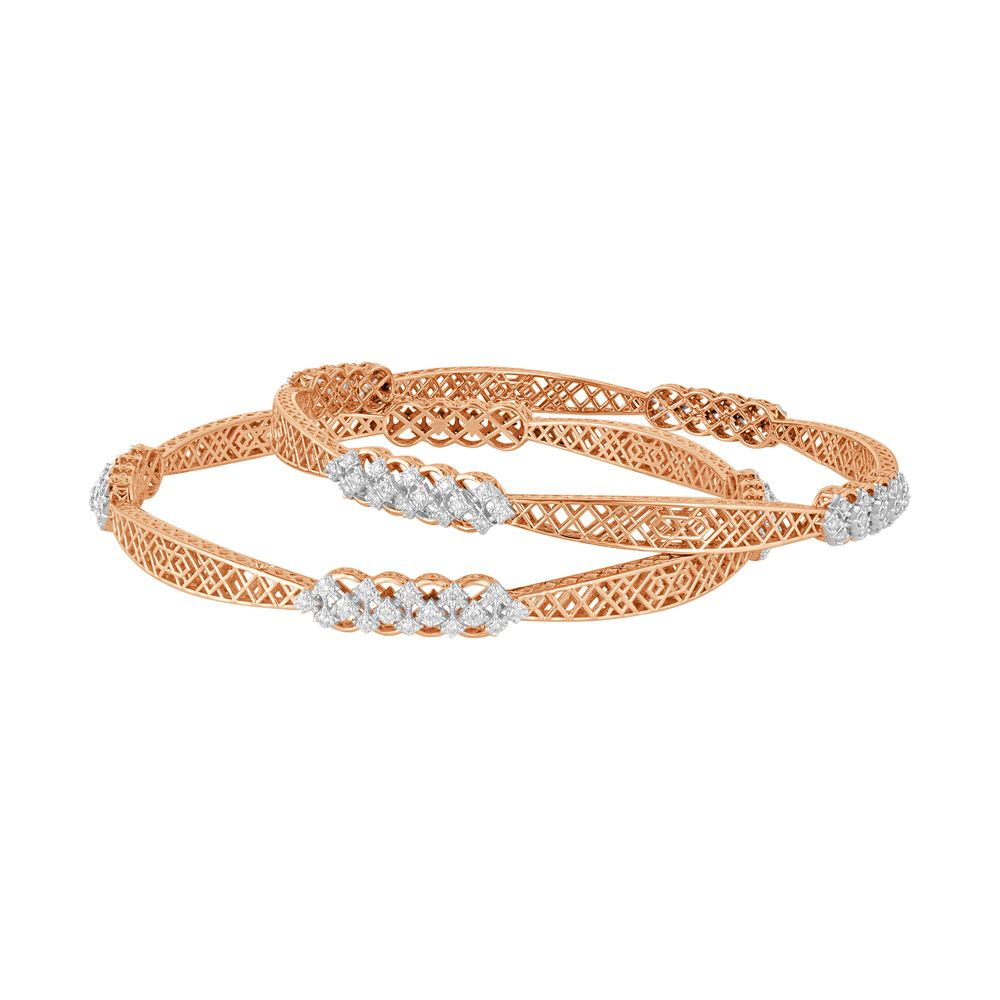 Subtle Diamond Bangle Set of 2-Bangles-OBA23041