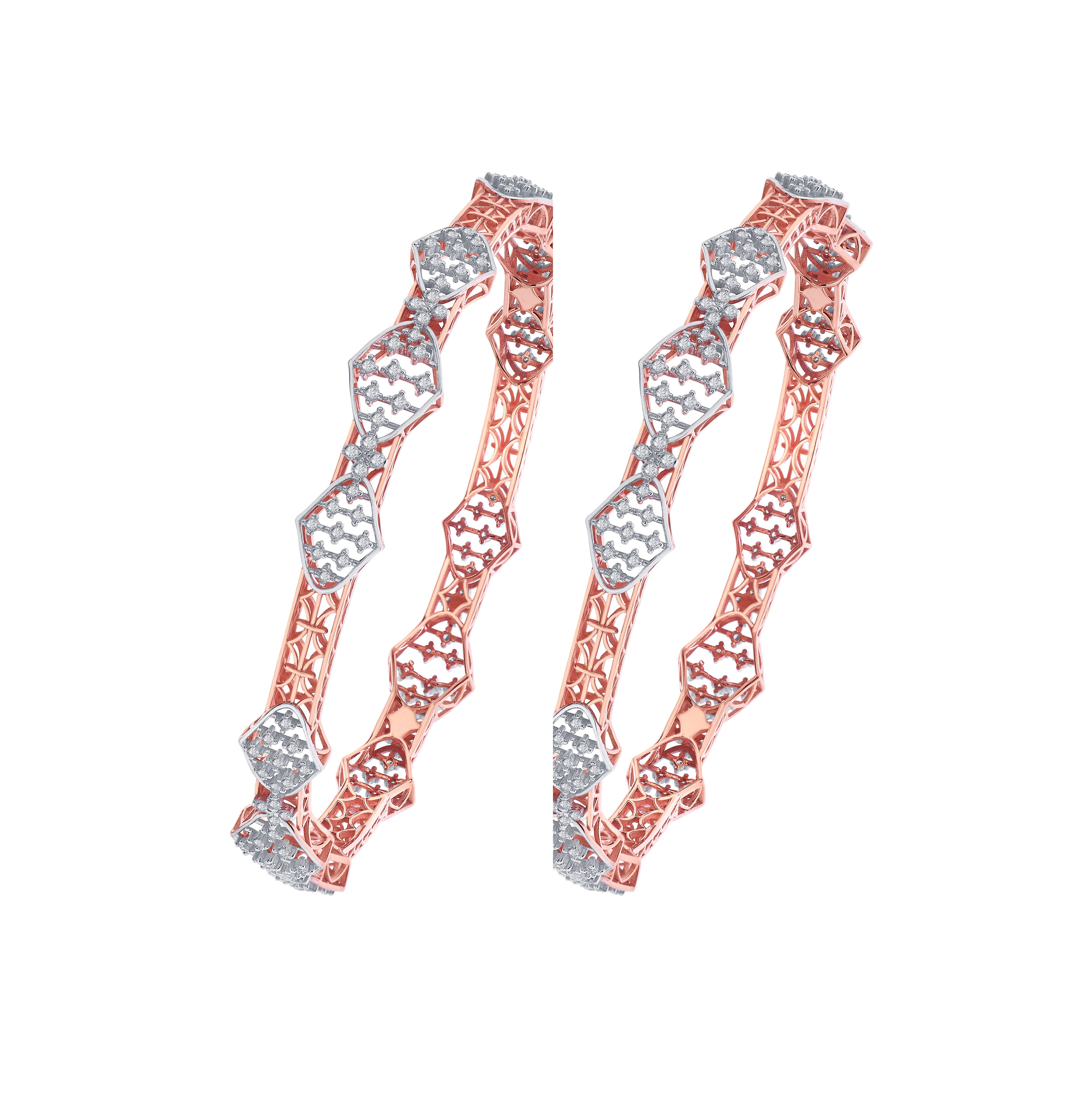 Resplendent Diamond Astra Bangle in Glossy Gold Set of 2-All Jewellery-OBA23042