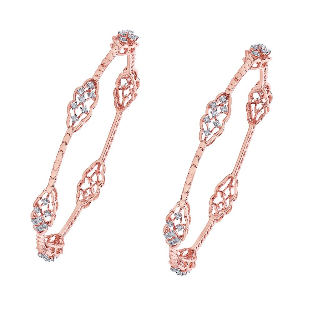 Elegant Diamond and Gold Astra Bangle Set of 2-All Jewellery-OBA23043