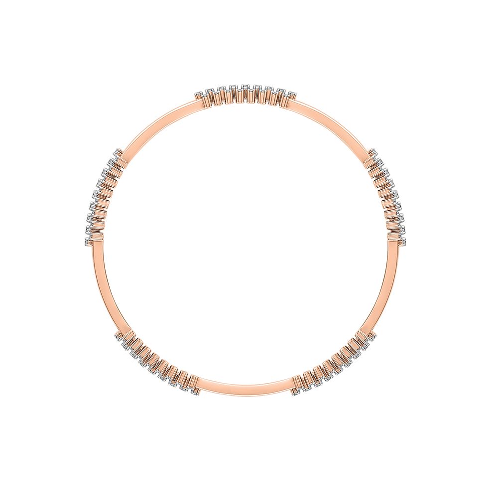 Slender Diamond and Rose Gold Bangle Set-All Jewellery-OBA23046