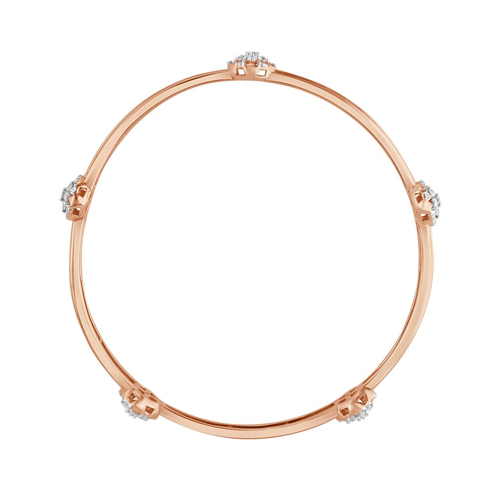 Concentric Circled Rose Gold Designer Bangle Set of 2-Shop by Metal-OBA23048