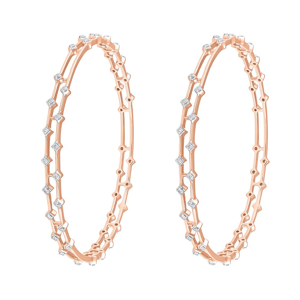 Surreal Diamond and Rose Gold Bangle Pair-All Jewellery-OBA23P01