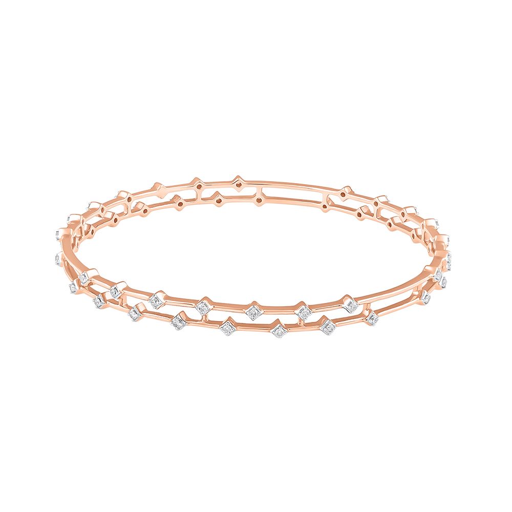 Surreal Diamond and Rose Gold Bangle Pair-All Jewellery-OBA23P01