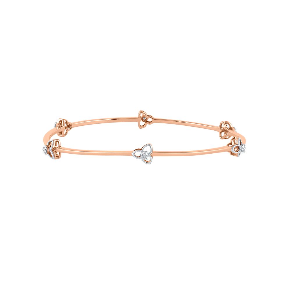 Flora Rose Gold and Diamond Bangle Pair-All Jewellery-OBA23P02
