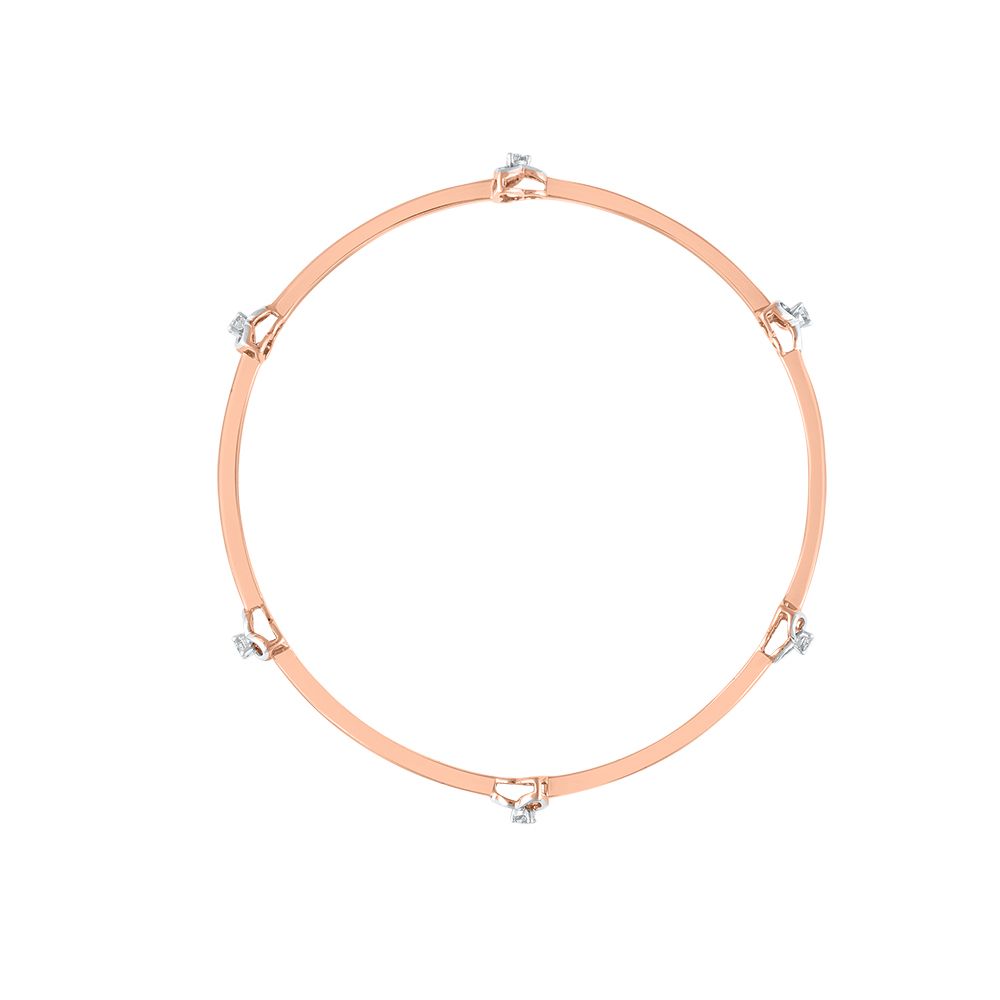 Flora Rose Gold and Diamond Bangle Pair-All Jewellery-OBA23P02