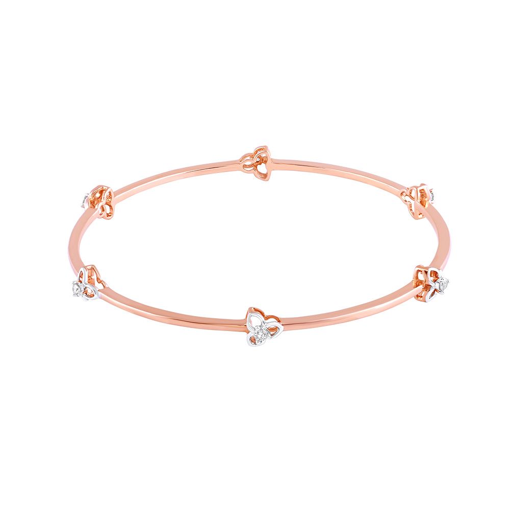 Flora Rose Gold and Diamond Bangle Pair-All Jewellery-OBA23P02