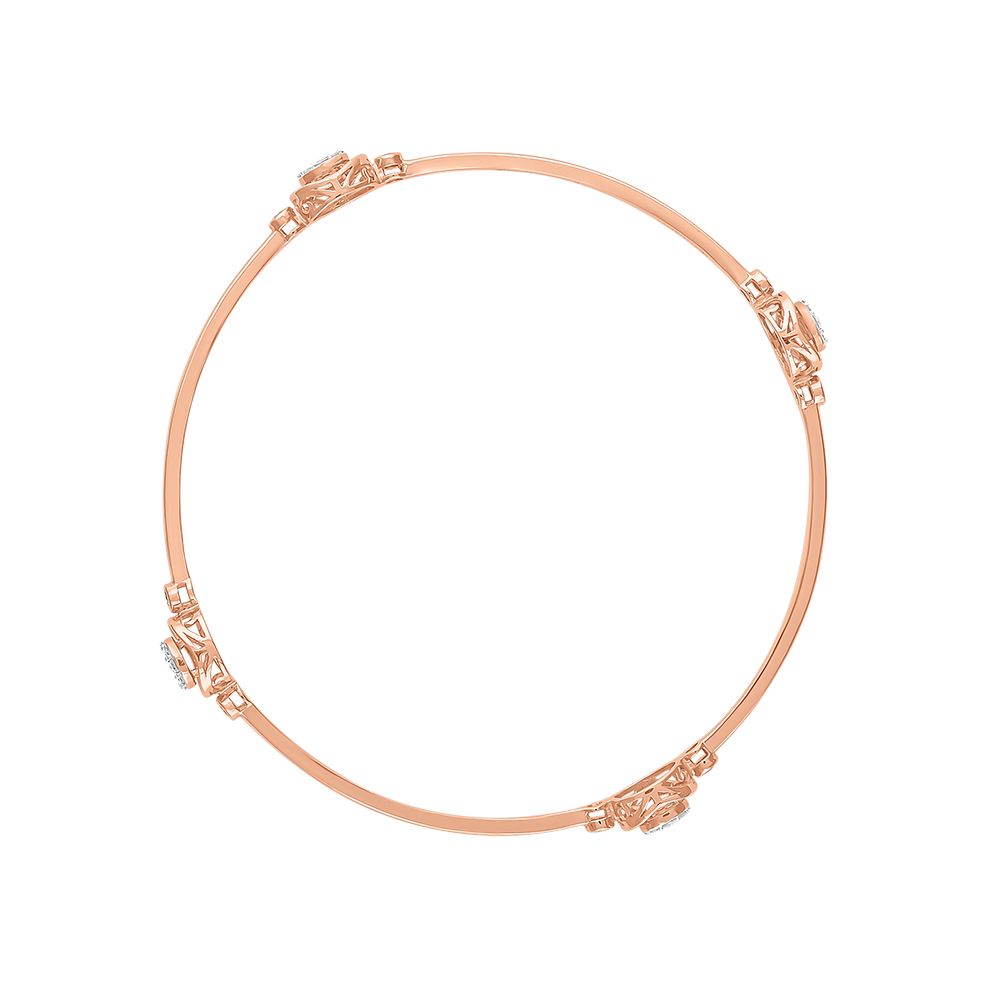 Classic 14Kt Rose Gold and Diamond Bangle Pair-All Jewellery-OBA23P03